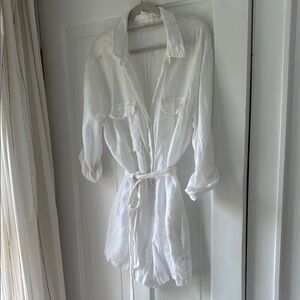 Mikoh Classic White Linen Romper